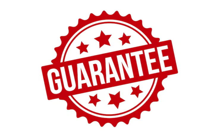 Signed workmanship guarantee document